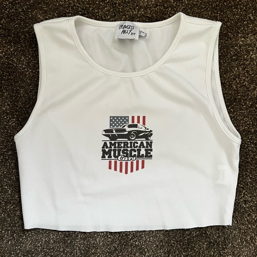 Cropped White Graphic Tee